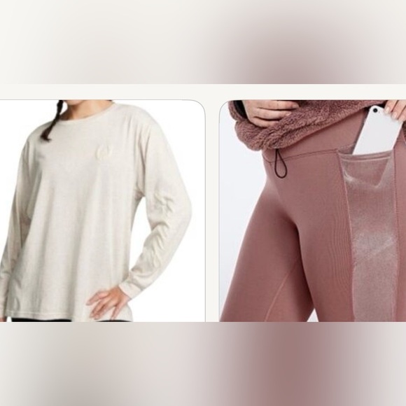 VSPINK 💗L/S Logo Campus Tee(M)Oatmeal & VSPINK💗Cozy Fleece Leggings(M)Cocoa-SET! - Picture 13 of 15